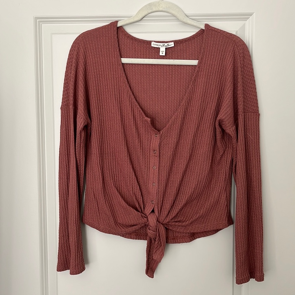 Express long sleeve tie shirt